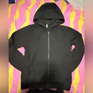 Grunge Black Zip Up with Ribbed Pattern